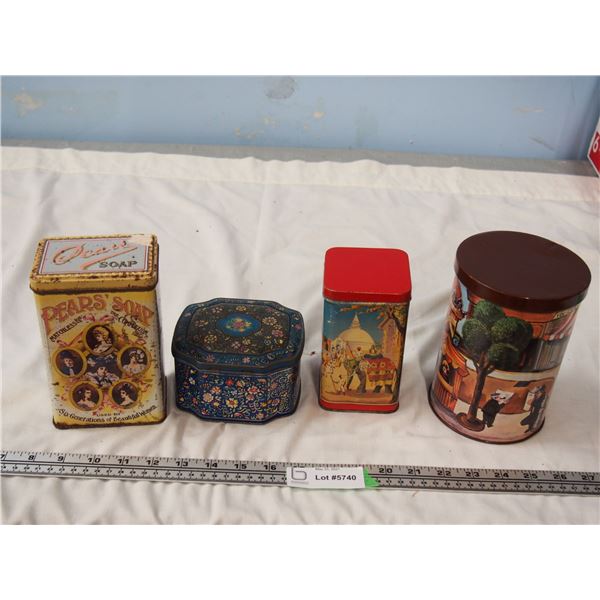 Lot of 4 Collectible Tins