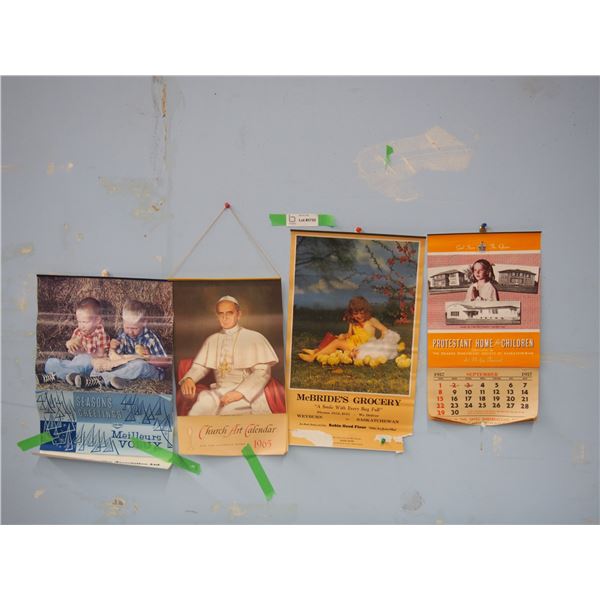Lot of (4) Vintage Calendars 1957, 1965