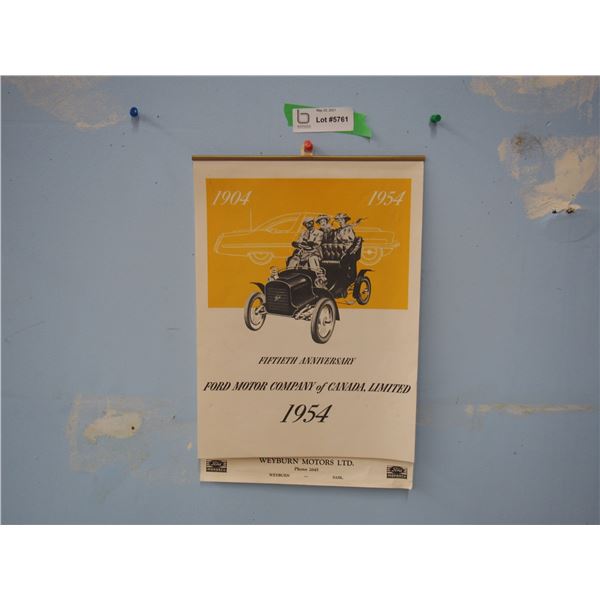 Fiftieth Anniversary 1954 Ford Calendar Weyburn SK