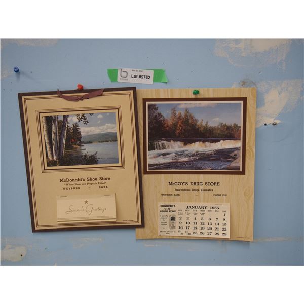 (2X THE MONEY) 1952, 1955 Weyburn Sk Calendars (2)