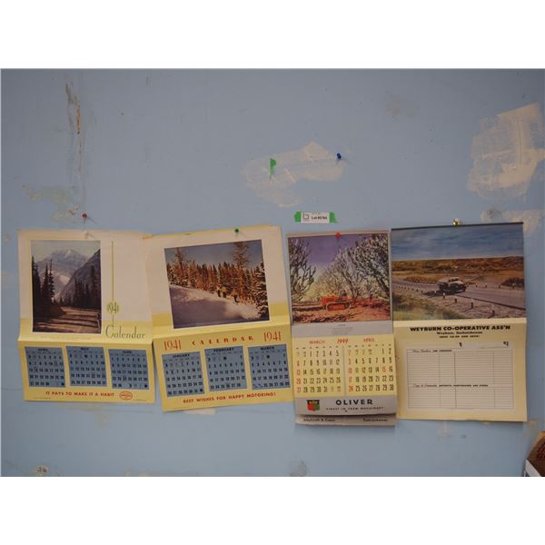 1949 Oliver Sk Calendar Plus 1940, 1941 Calendar Pages