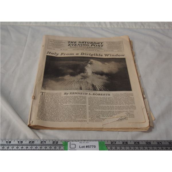 The Saturday Evening Post Aug 13 1921 Newspaper