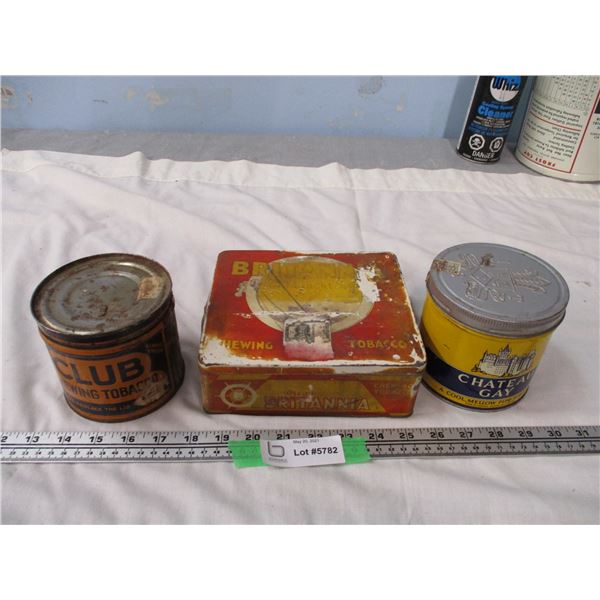 Vintage Tobacco Tins Britannia, Club and Chateau Gay (3)
