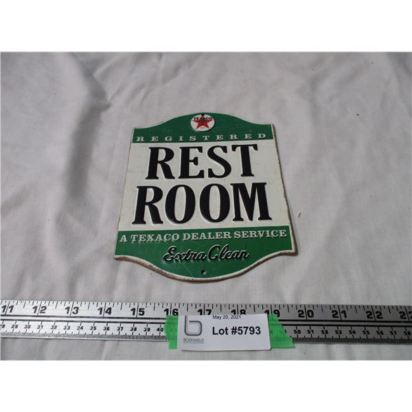Texaco Rest Room Tin Sign (6" x 8")