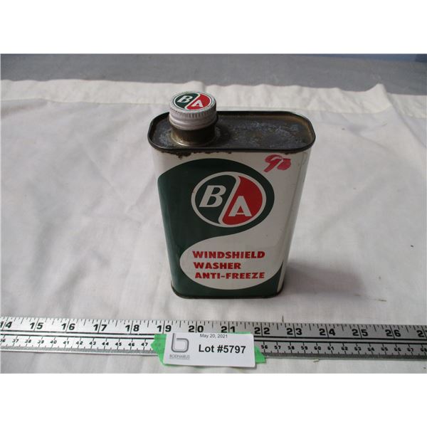 B/A Windshield Washer Anti-Freeze 16 Oz Tin (About 1/2 Full?)