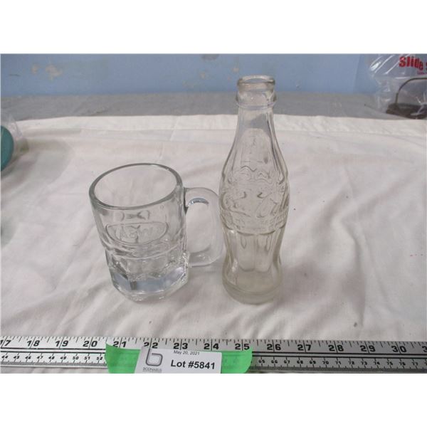 A & W Rootbeer Mugs Plus Coca Cola Bottle