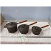 Image 1 : (3X THE MONEY) Cast Iron Sauce Pans 1, 2, 3, Qt