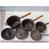 Image 2 : (3X THE MONEY) Cast Iron Sauce Pans 1, 2, 3, Qt