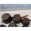 Image 4 : (3X THE MONEY) Cast Iron Sauce Pans 1, 2, 3, Qt