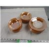 Image 1 : Peach Lustre Fire King Saucers and Small Bowls (21 pc)