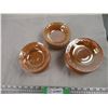 Image 2 : Peach Lustre Fire King Saucers and Small Bowls (21 pc)