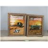Image 1 : (2X THE MONEY) John Deere Sask Roughriders Tin Pictures Framed With Barn Wood (15 1/4" x 19.5")