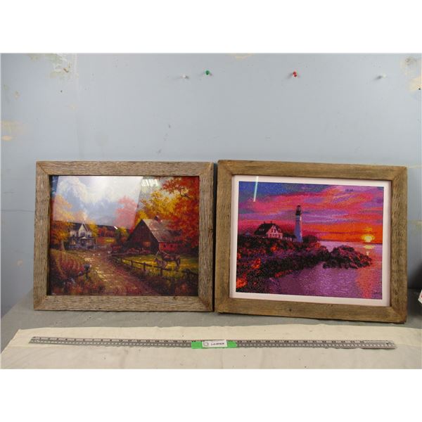(2X THE MONEY) Scenic Pictures Framed in Barn Wood (18.5" x 22.5")