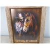 Image 2 : Cowgirl By Choice Picture Framed In Barn Wood (15" x 18 3/4")