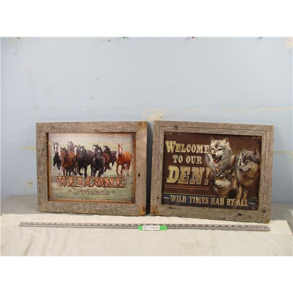 (2X THE MONEY) Wildlife Pictures Framed In Barn Wood (15.5" x 19")