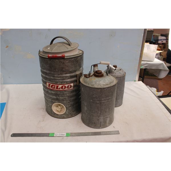 Igloo Galvanized Cooler and Other Galvanized Pails