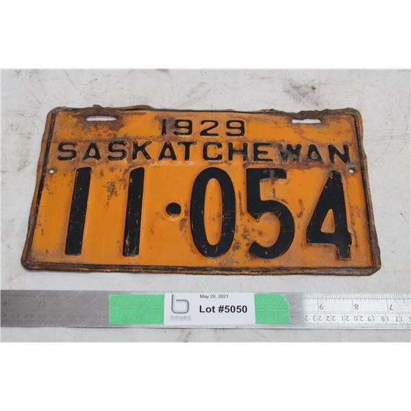 1929 Saskatchewan Licence Plate