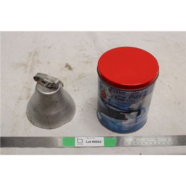 Bell and Coca Cola Puzzle In Tin