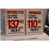 Image 1 : (2X THE MONEY) Cardboard Window Displays Advertising 22" x 32"