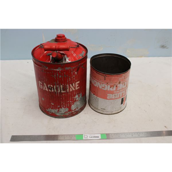 International IH Can and Vintage Gas Pail