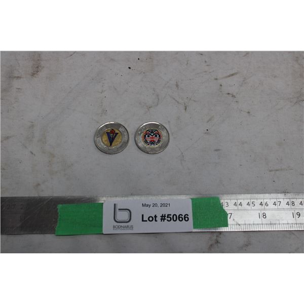 (2) 2020 Colorful Coins 2$