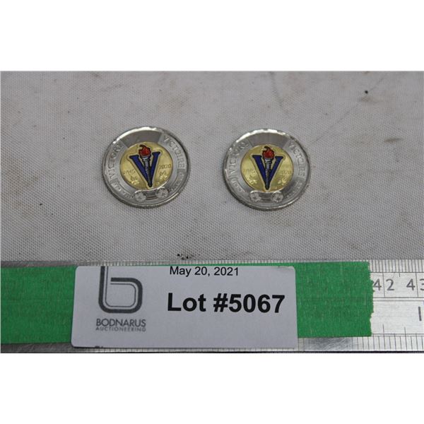 (2) 2020 Colorful Coins 2$