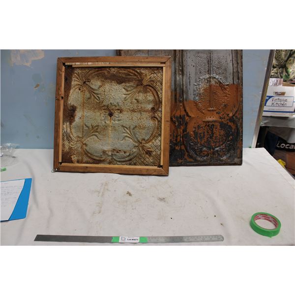 (2X THE MONEY) Framed Tin Ceiling Tiles