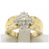 Image 1 : 14k Yellow Gold 0.50 ctw Terraced Round Brilliant Diamond Cluster Cocktail Ring