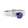 Image 1 : 1.88 ctw Sapphire And Diamond Ring - 14KT White Gold