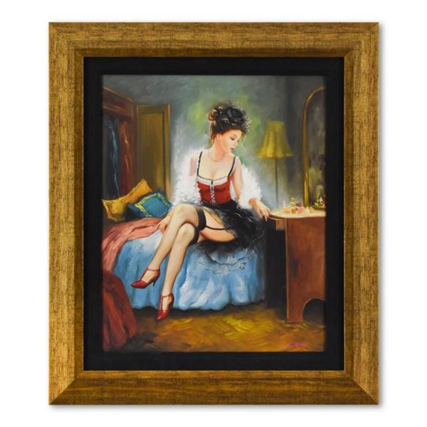 Taras Sidan, "Mademoiselle" Framed Limited Edition on Canvas, Numbered and Hand