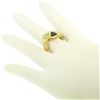 Image 6 : 18kt Yellow Gold 1.04 ctw Trillion Sapphire & Baguette Diamond Ribbed Cocktail R