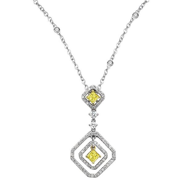 18k Two Tone Gold 1.02CTW Diamond Pendant, (VS1-VS2/G-H)