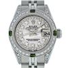 Image 1 : Rolex Ladies Stainless Steel Diamond Lugs MOP String Diamond & Emerald Datejust