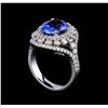 Image 4 : 3.47 ctw Tanzanite and Diamond Ring - 14KT White Gold