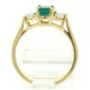 Image 8 : 14k Solid Yellow Gold 1.03 ctw Three Stone Prong Set Oval Emerald & Diamonds Rin