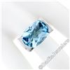 Image 3 : Estate 14kt White Gold Oval Checkerboard Blue Topaz Ring