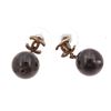 Image 1 : Chanel Black CC Earrings