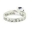 Image 3 : 2.78 ctw Round Brilliant Blue Sapphire And Diamond Ring - 14KT White Gold