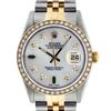 Image 7 : Rolex Mens 2 Tone Mother Of Pearl Diamond Oyster Perpetual Datejust 36MM