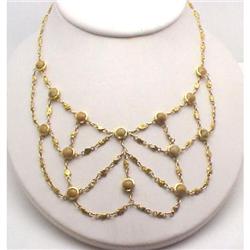 14k gold chain with agate stones