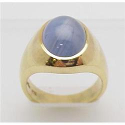 Man's blue star sapphire ring
