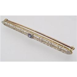 Vintage Bar Pin with Sapphire