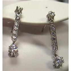 Diamond drop earrings; 1.6 twt