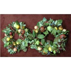 2 Autumn Wreaths with fruit