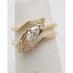 Diamond Bridal Ring Set Marquise Cut
