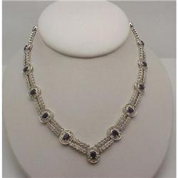Sapphire and Diamond Necklace GLA