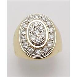 Man's diamond cluster ring .75Ctw