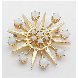 Opal Starburst Lapel Pin