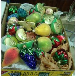 Box lot Xmas sugared fruit glass balls
