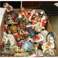 Box lot asstd Xmas decorations 1970's